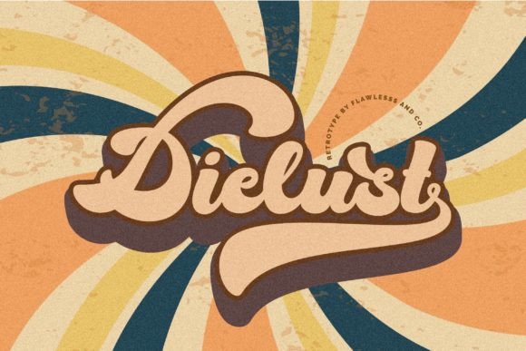 Dielust: A Groovy Retro Display Font for Handmade Creators