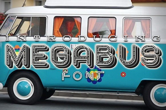 Megabus Retro Typeface for Handmade Labels & Printables